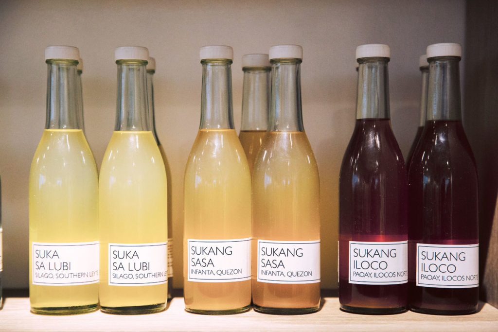 Ritual's various bottles of suka are sourced from a bee farm in Leyte, harvested in bamboo and then fermented