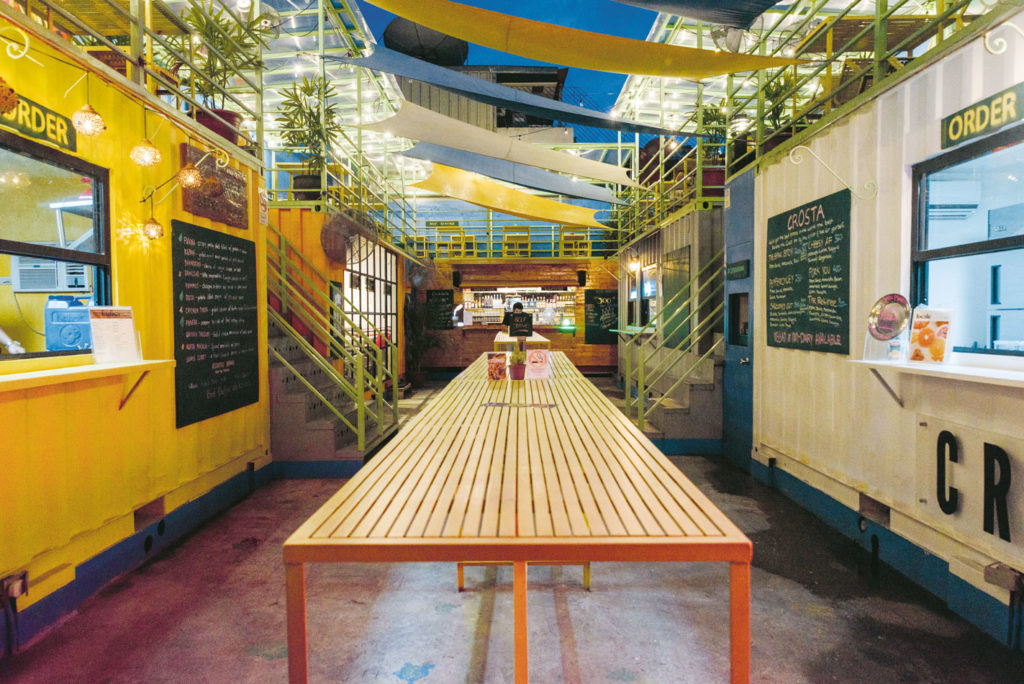 Ground level of The Social food park in Poblacion