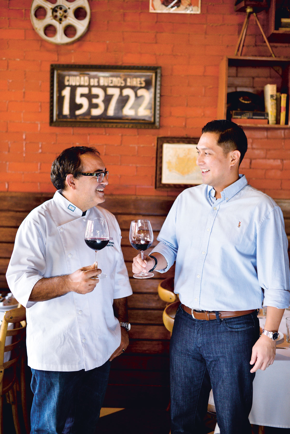 Gaston Riveira, chef and owner of The La Cabrera Brand, and The Argentinian Steakhouse's Philippine franchise holder Carlo Lorenzana keep a flexible business relationship, allowing for easy adjustments in the menu