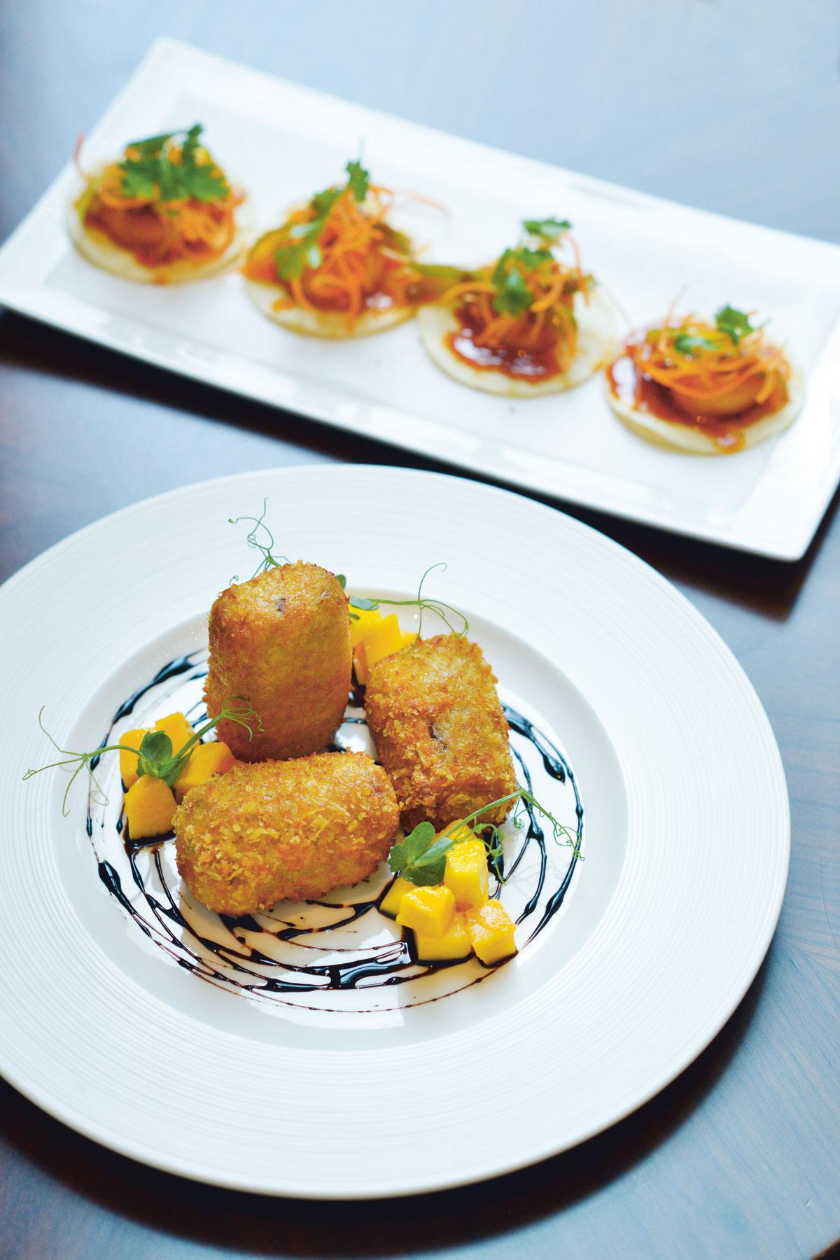High Street Lounge's truffle and cheese croquetas and Manila prawn escabeche