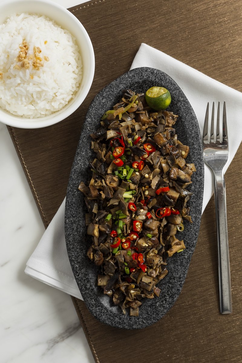 One of Marriott Manila's prized vegetable items: vegan sisig made of banana hearts and breadfruit