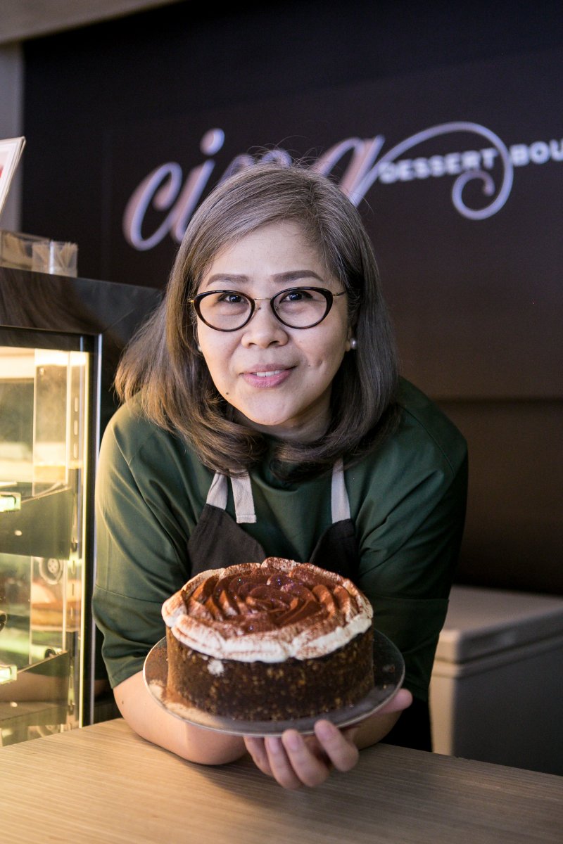 Cinq owner Angela Villoria was an interior designer before she made the career shift into pastry