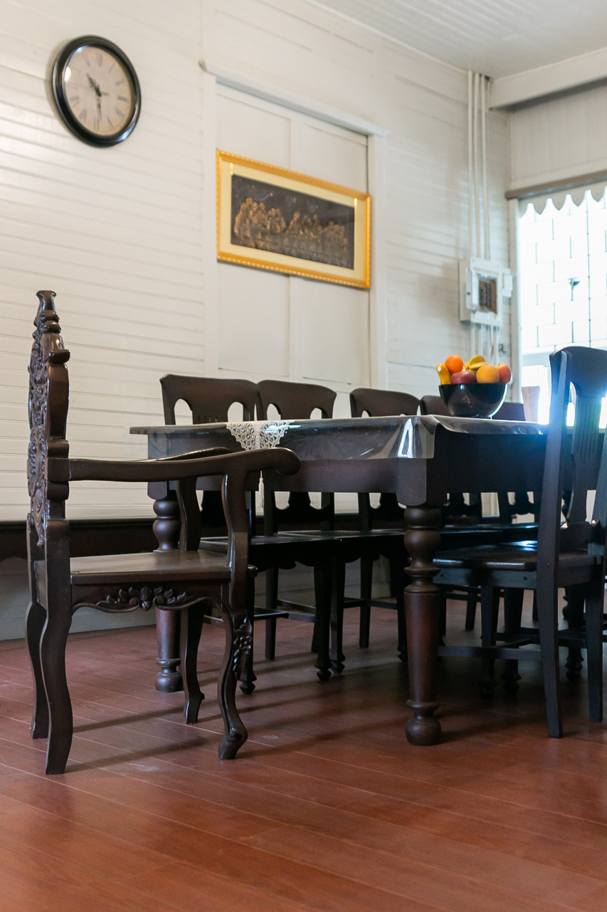 The heritage house's dining area is emblematic of Spanish-influenced houses in Cavite