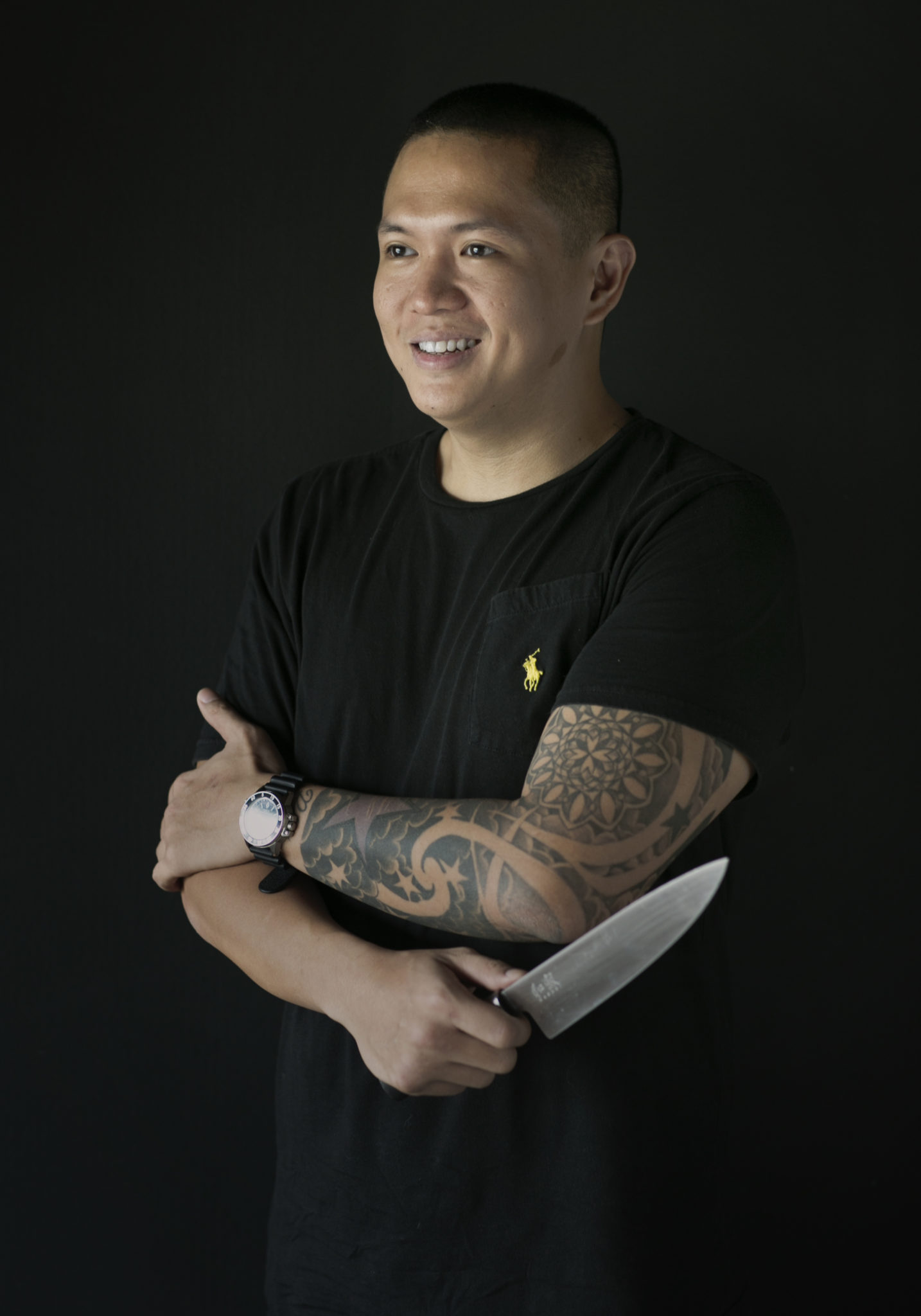 Francis Lim of Tipple and Slaw uses two main knives