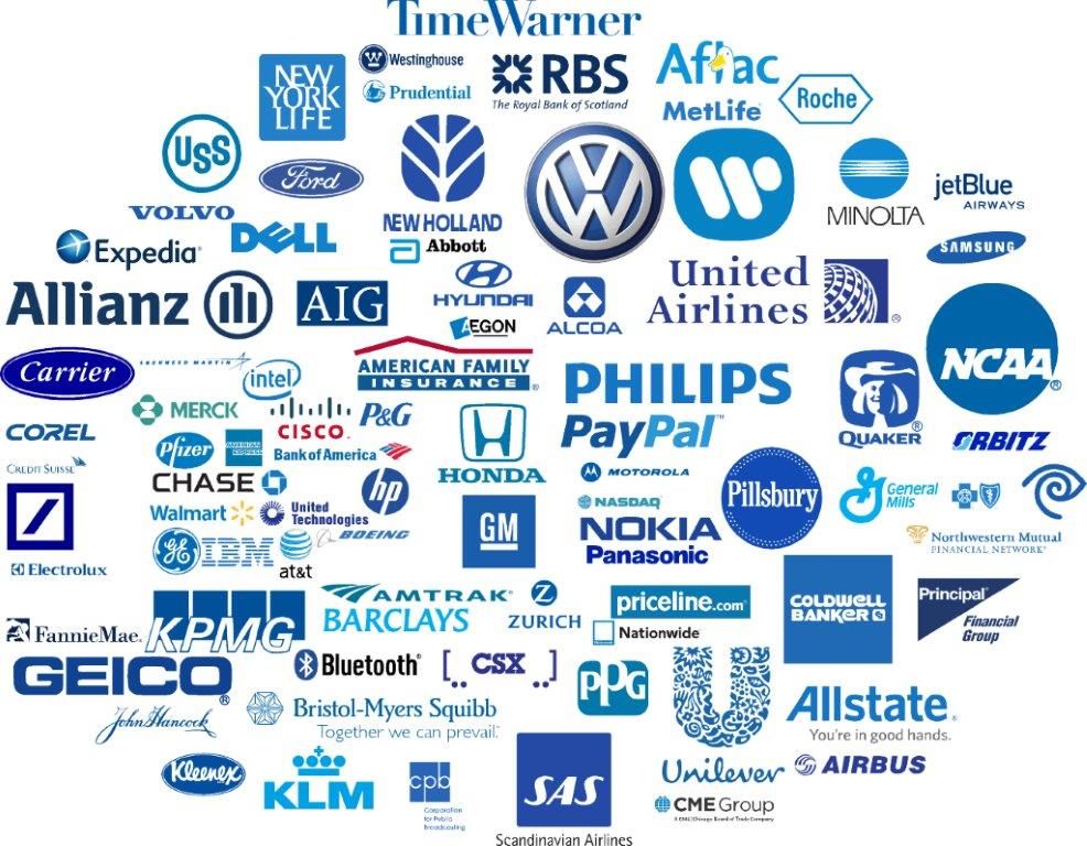Blue is often found in the biggest and most valuable brands and signage in the world