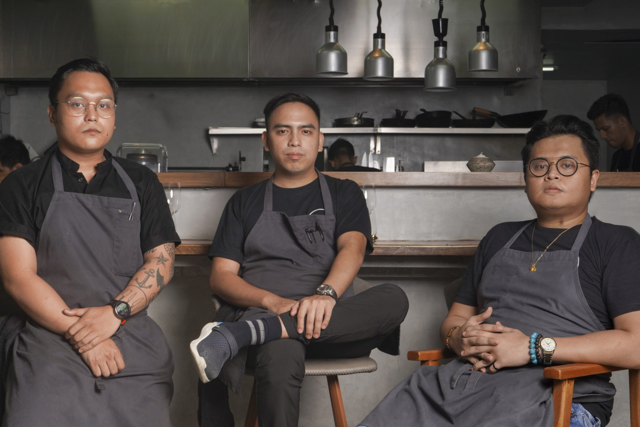 Hapag chefs and co-owners Kevin Navoa, Thirdy Dolatre, and Kevin Villarica