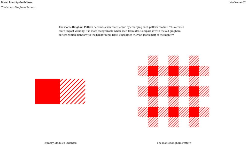 Enlarging the pattern created more visual impact