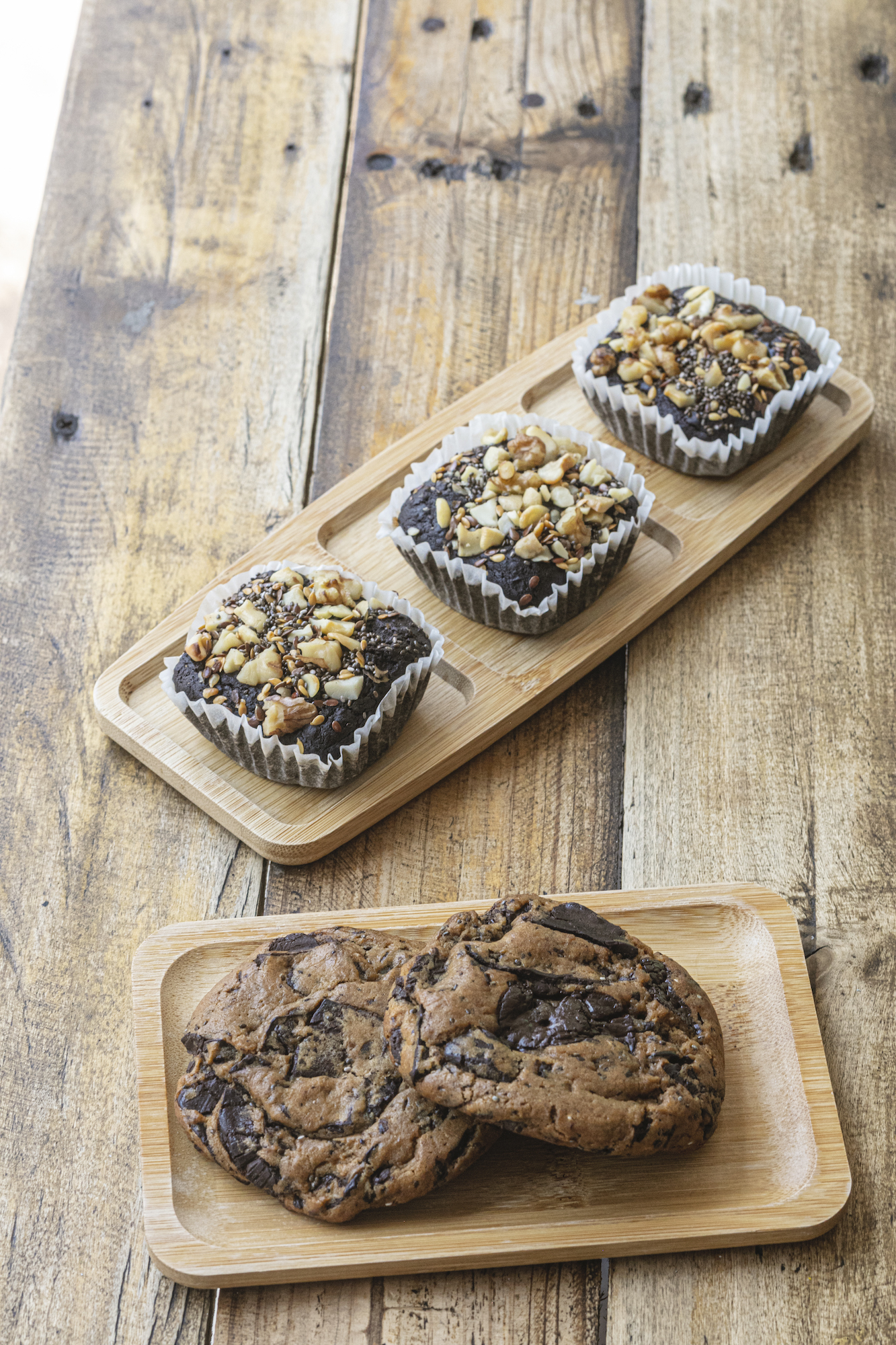 Typica Coffee's vegan dark choco chip cookie and nutty brownie