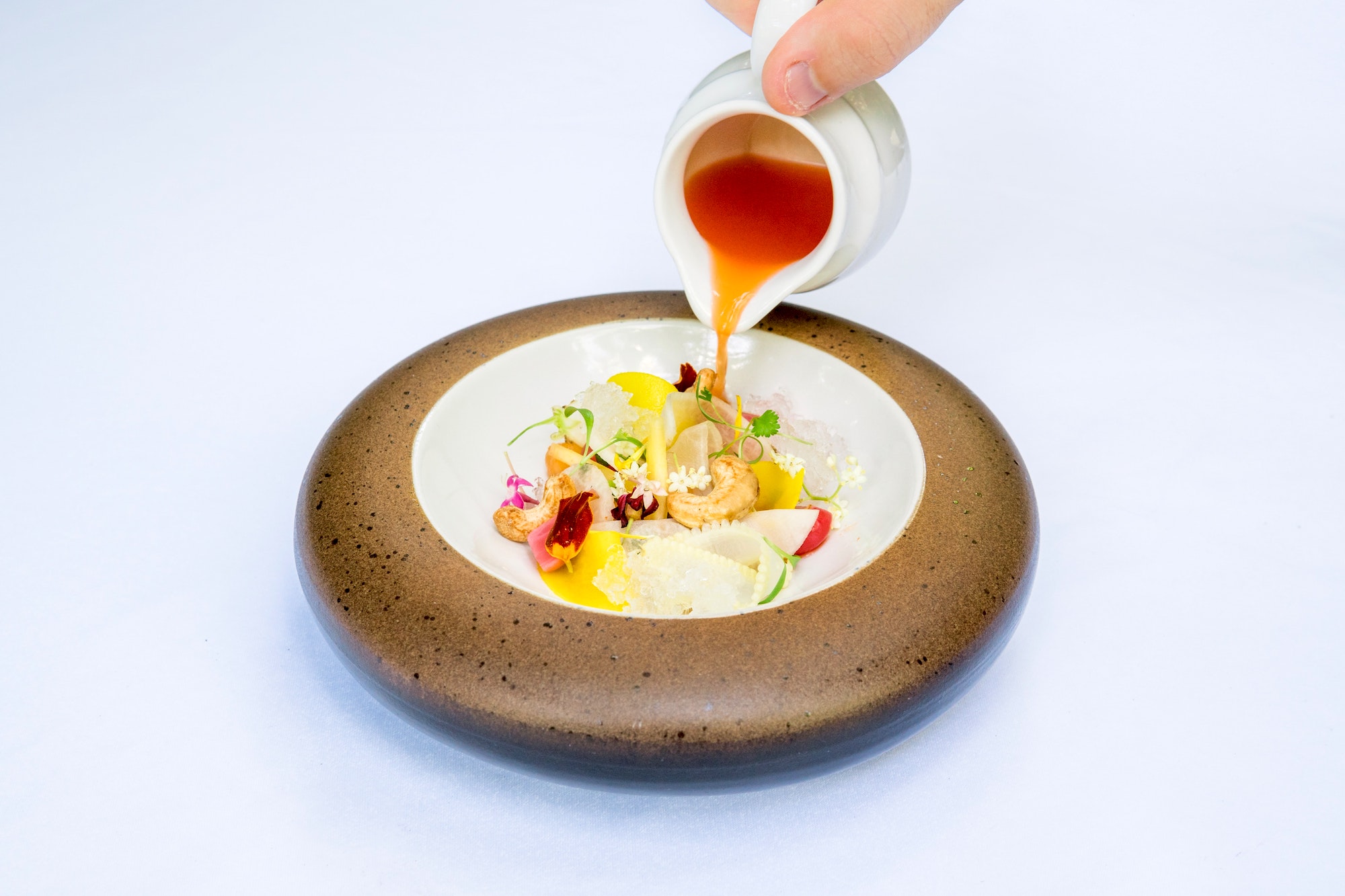 One of the dishes at fine dining establishment Mozaic Restaurant in Bali