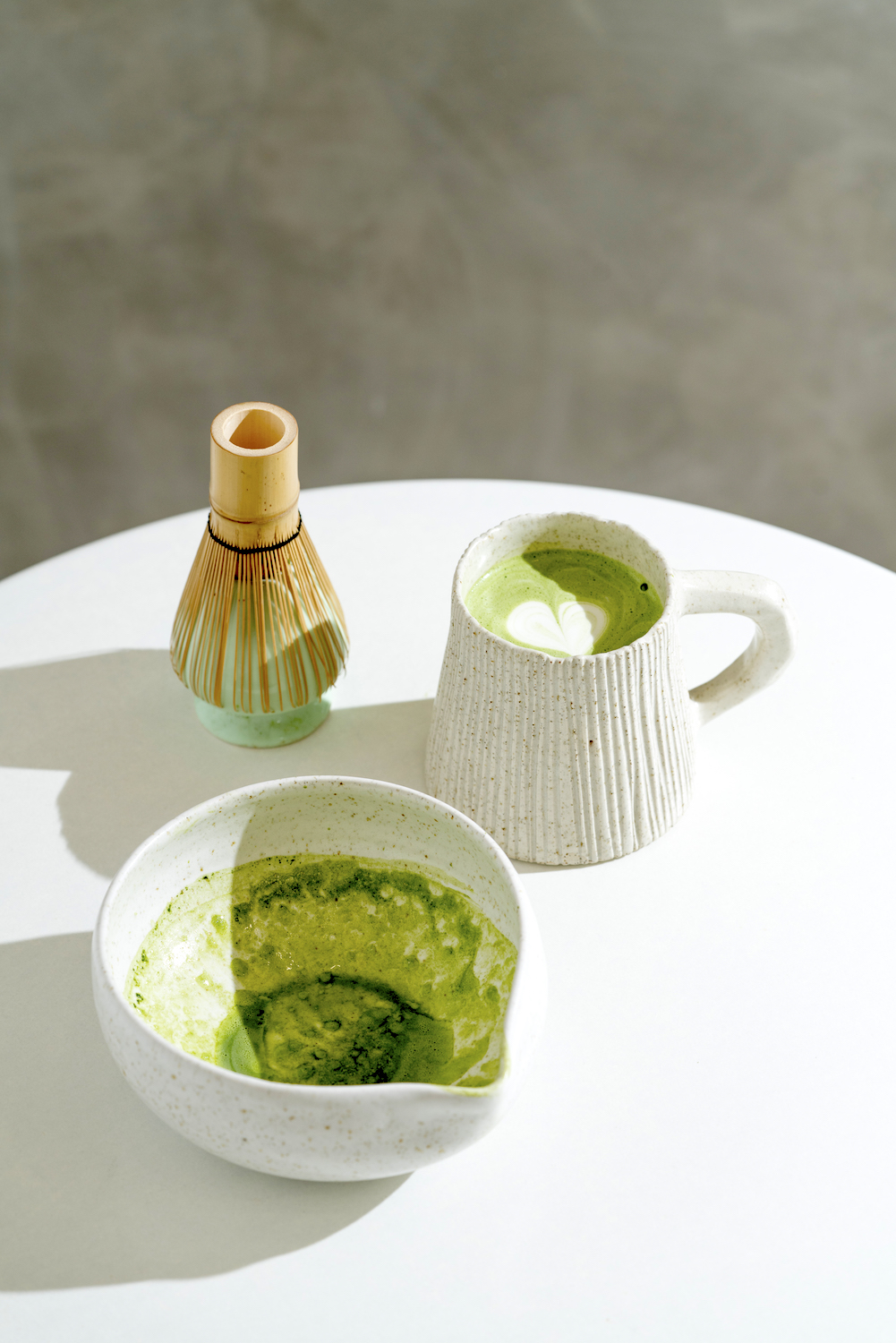 A delight to experience the matcha latte in Mia Casal ceramics