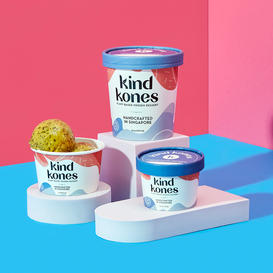 The packaging features bold colors that mirror the interiors and graphics that play off each flavor's ingredients