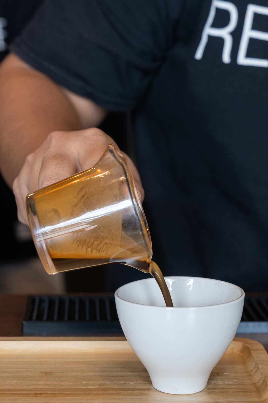 Their cortado or "duet" separates the espresso and milk base for a double coffee experience
