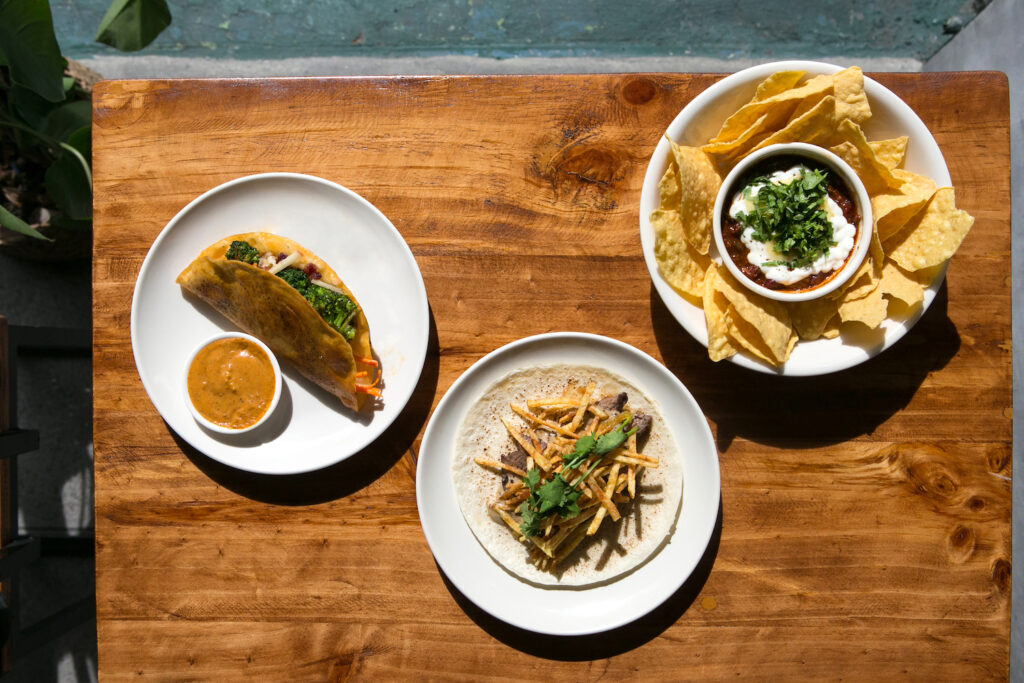 A sample of the non-traditional Mexican cuisine at Taco-Mata