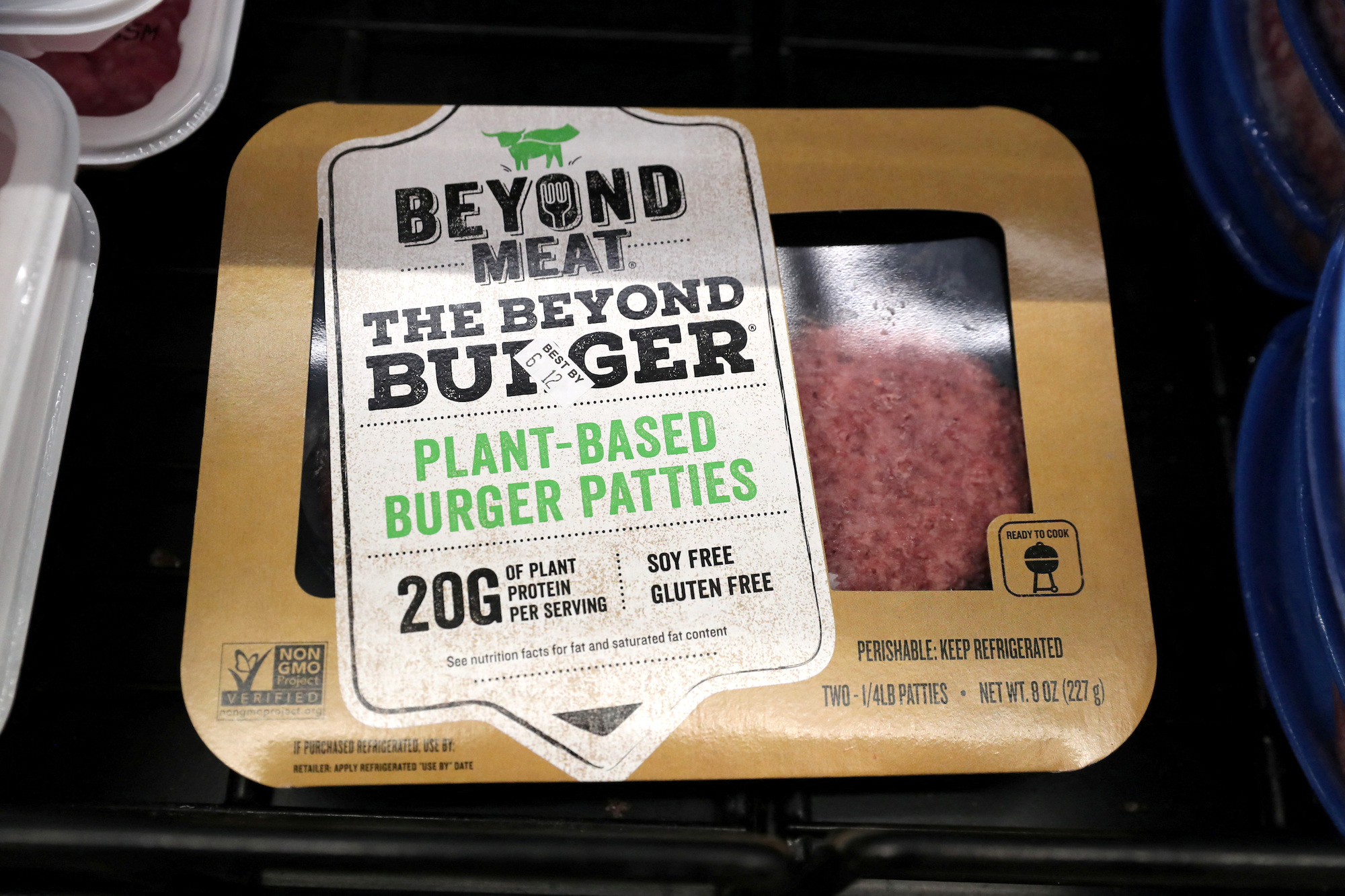 FILE PHOTO: A Beyond Meat Burger is seen on display at a store in Port Washington, New York, U.S., June 3, 2019