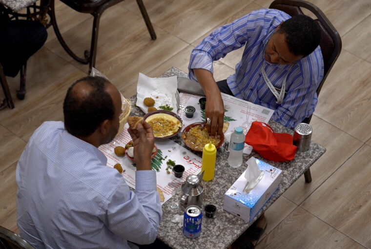 People eat at restaurant Beirut, as FIFA World Cup Qatar 2022 takes place, in Doha, Qatar November 22, 2022