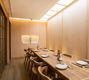 One of the private dining rooms at Yūgen Japanese Restaurant