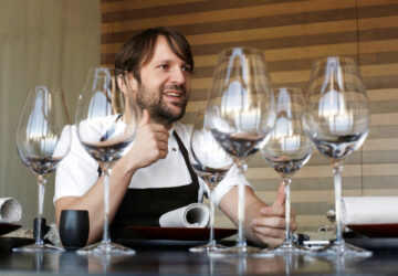 FILE PHOTO: Rene Redzepi, the head chef of Noma in Copenhagen, talks during an interview with Reuters at Noma at Mandarin Oriental Tokyo February 10, 2015