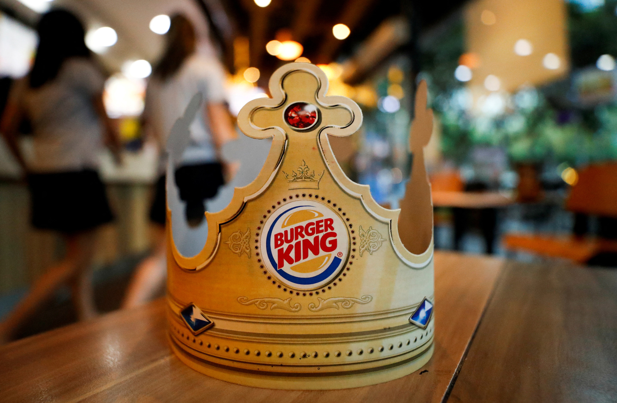 FILE PHOTO: A paper crown is seen at a Burger King restaurant in Bangkok, Thailand, August 26, 2020.