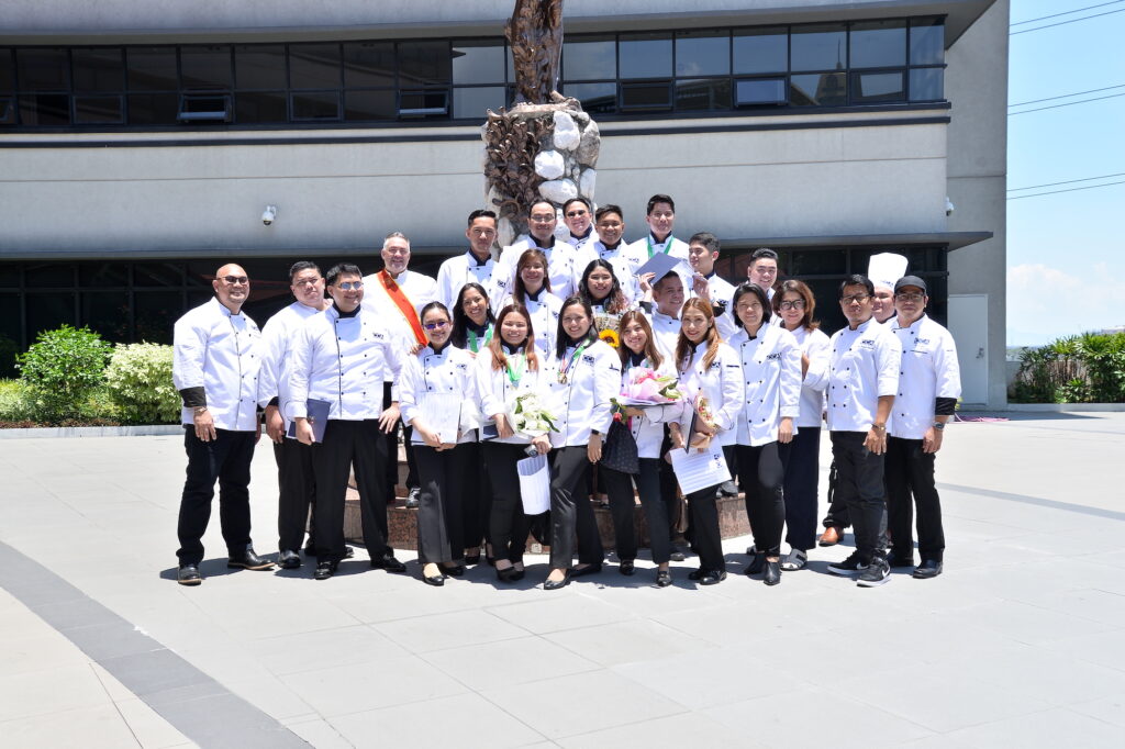 The recent batch of graduates of the diploma in culinary arts and technology management course with their chef instructors at the new BGC campus
