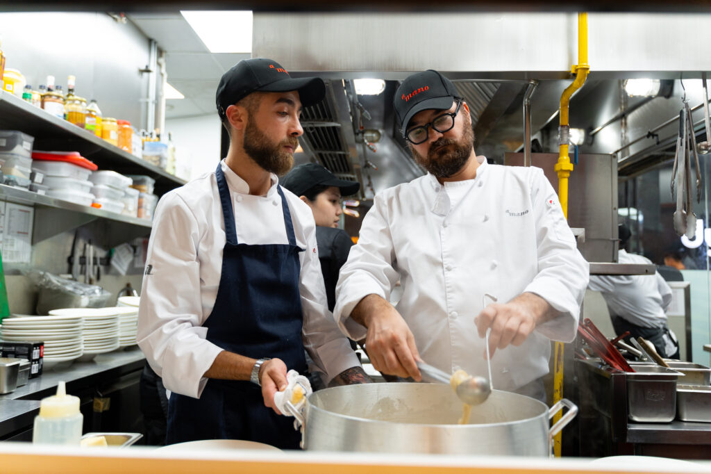 Sous-chef Luca Medei and Luciano Monosilio taking over the A Mano BGC kitchen