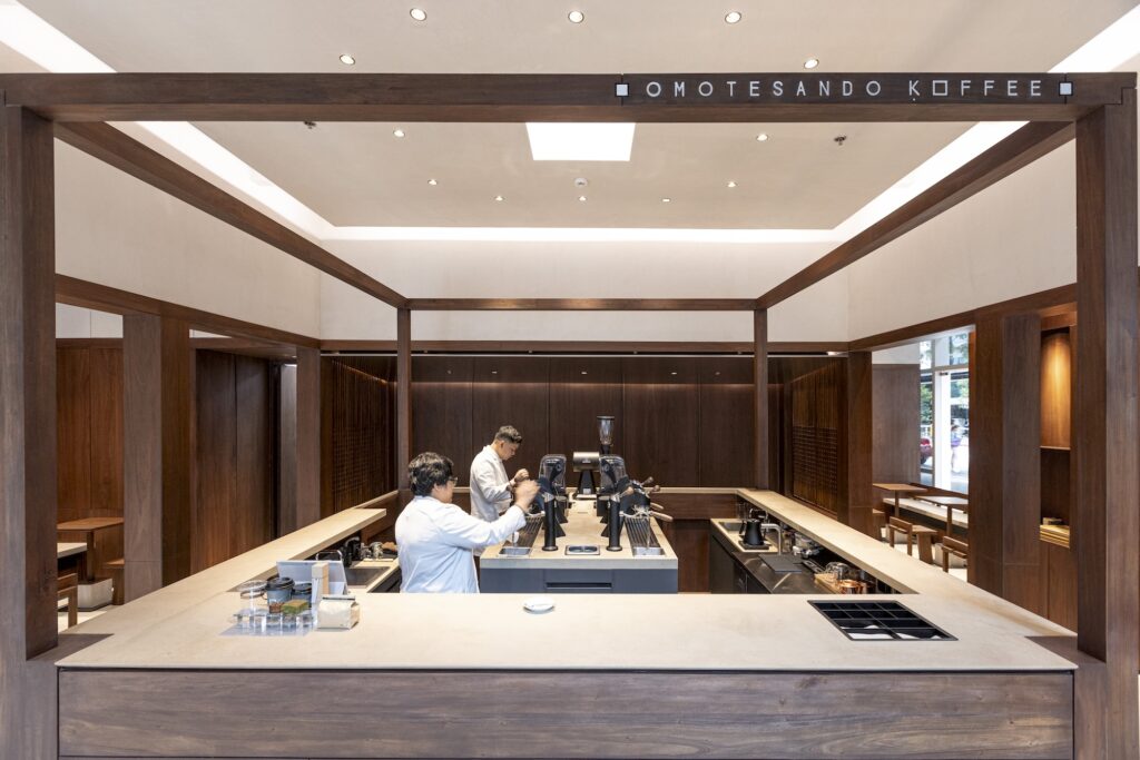 The new Omotesando Koffee branch in Salcedo Village retains its iconic cube bar