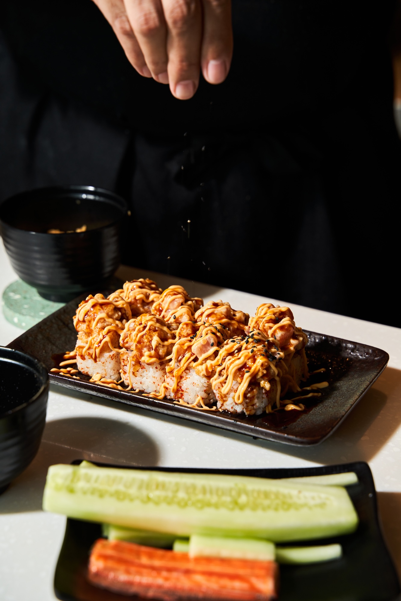 Inari Sukiyaki spicy tuna roll
