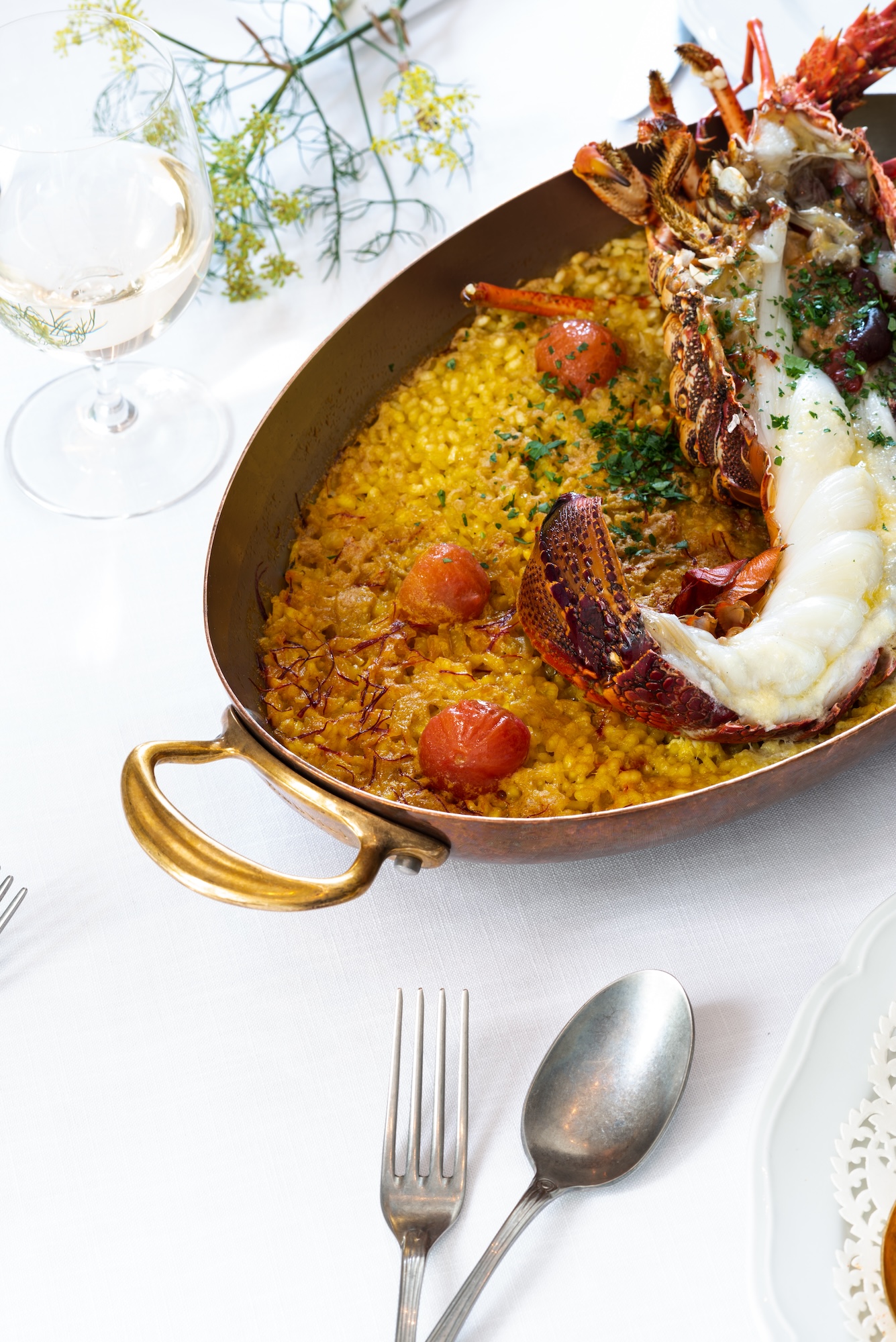 ½ Southern rock lobster in saffron rice and rouille 
