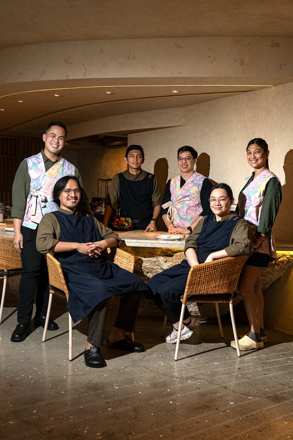 The Inatô team: (standing from left) Karlo Plata, Mark Soriano, Paulo Achacoso, and Liaa Roy; (seated) JP Cruz and Samantha Constantino